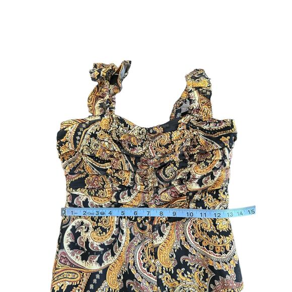 House of Harlow Revolve Gold Black Paisley Night Out Samaya Jumpsuit Size XS - Picture 13 of 15